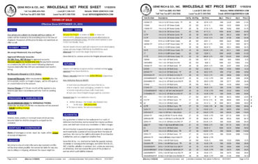 price sheet catalog printing