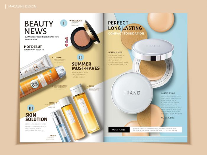 catalog design for cosmetics company