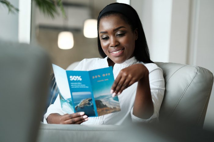 reading a brochure