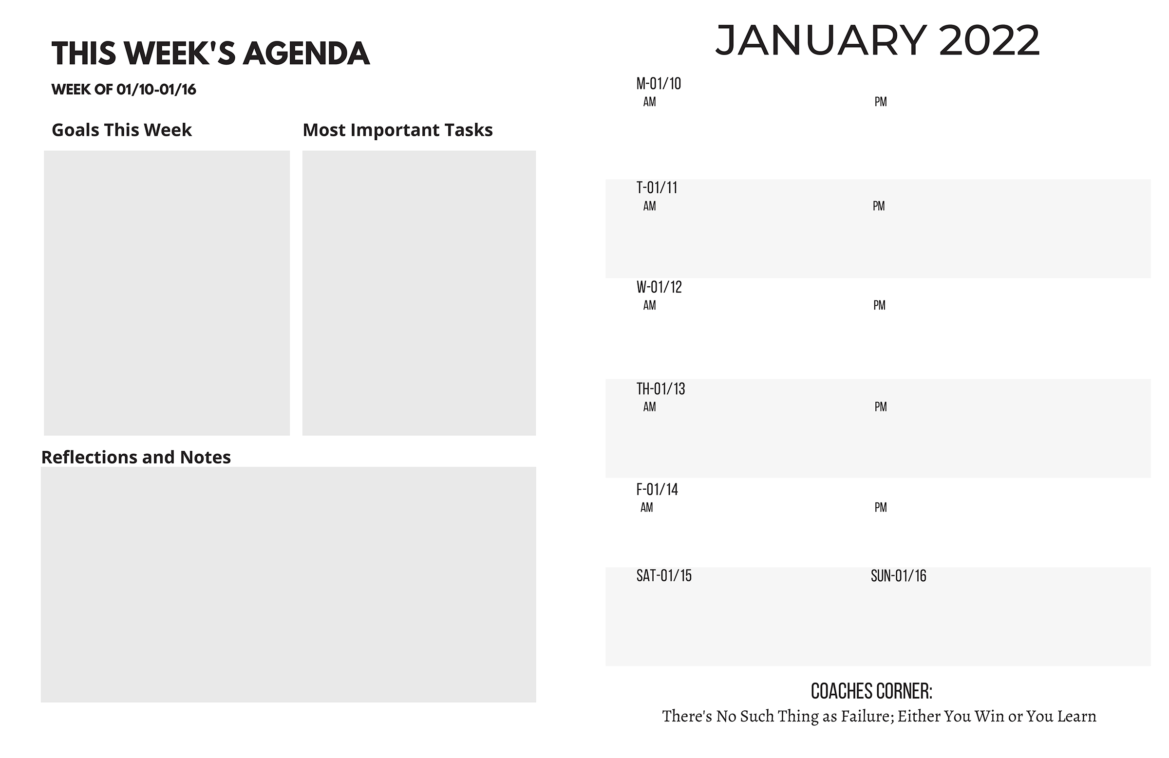 wire-o planner printing